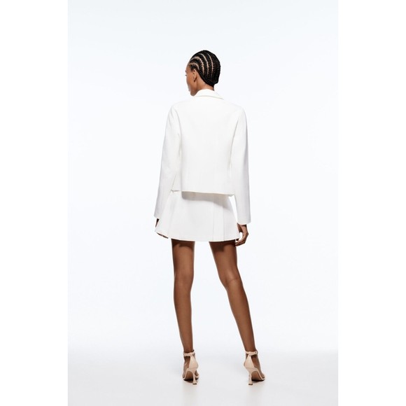 NWT Zara Sz S White Jacket Blazer Professional Career Casual Gold Buttons Lined - Picture 4 of 15